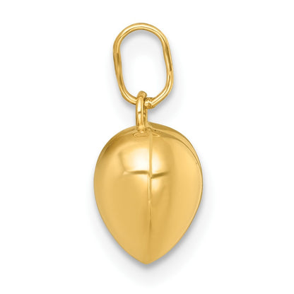 14k Yellow Gold Polished 3D Puffed Heart Charm Pendant