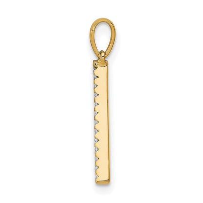 14k Yellow Gold Diamond Letter A Initial Pendant
