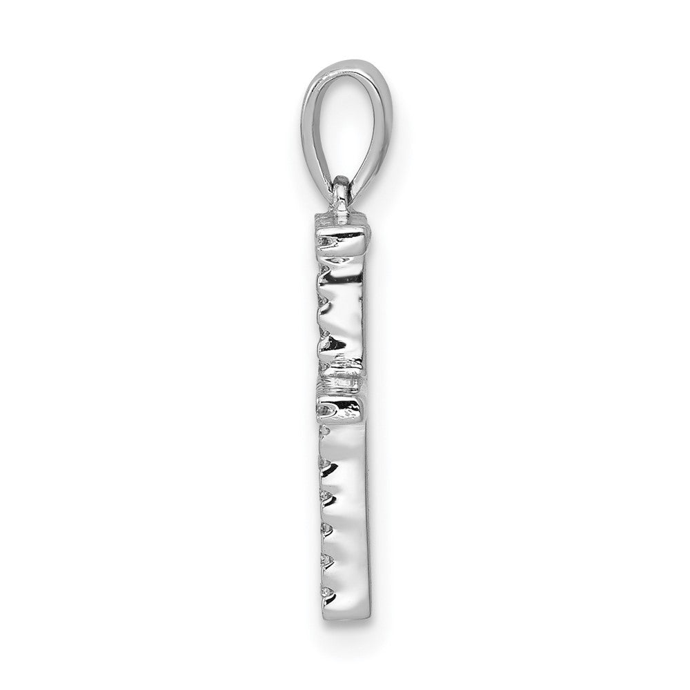 14k White Gold Diamond Letter F Initial Pendant