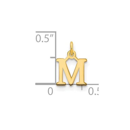14k Yellow Gold Cutout Letter M Initial Pendant for Women