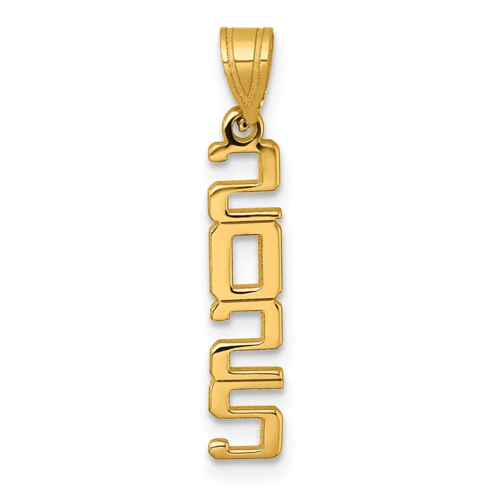 14k Yellow Gold Polished Vertical 2025 Graduation Charm