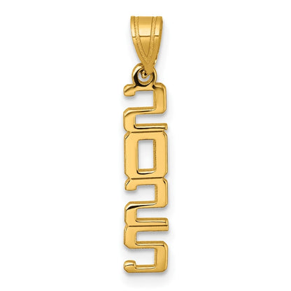 14k Yellow Gold Polished Vertical 2025 Graduation Charm