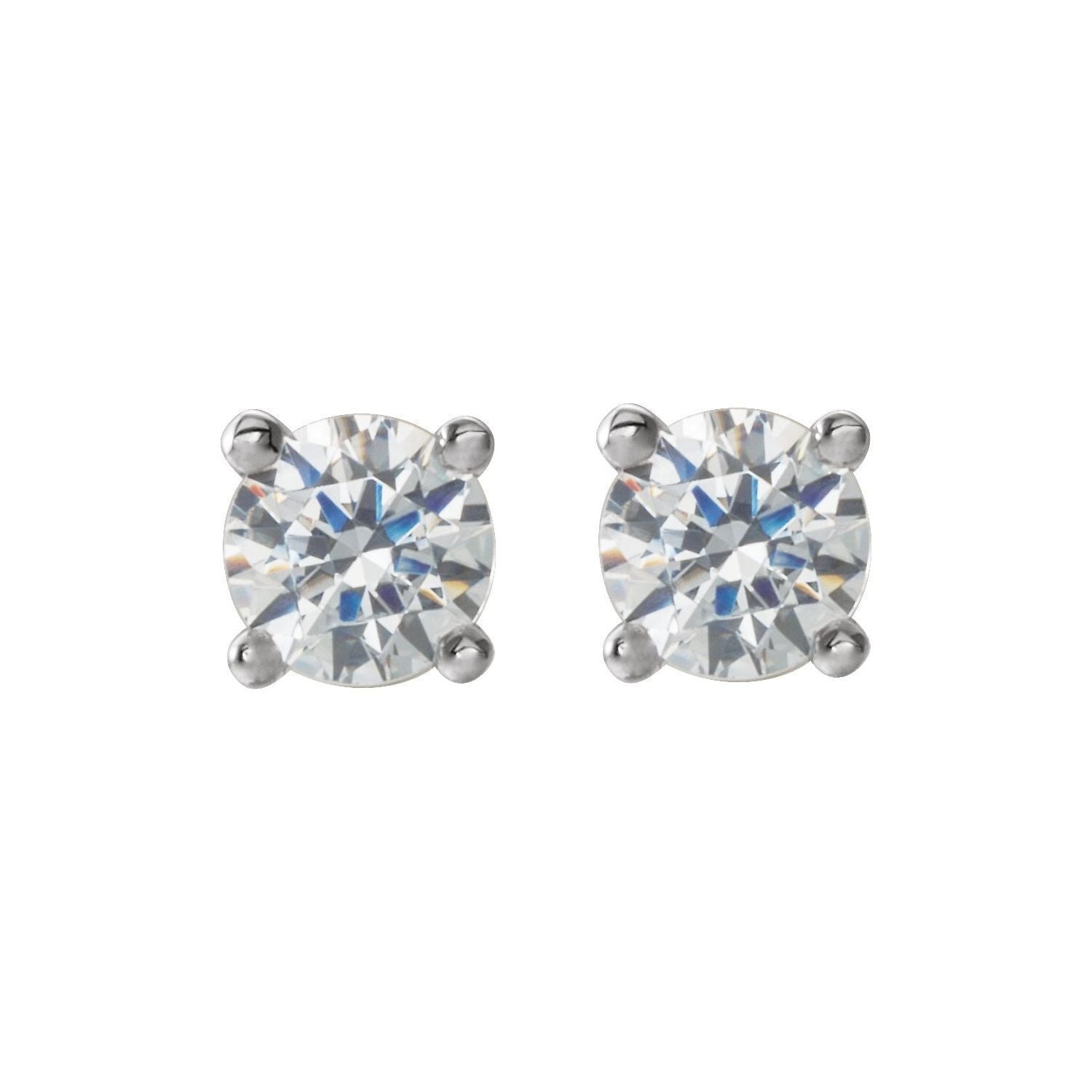 14k White Gold 1/6 CTW Lab-Grown Diamond Stud Earrings Fine Jewelry for Women