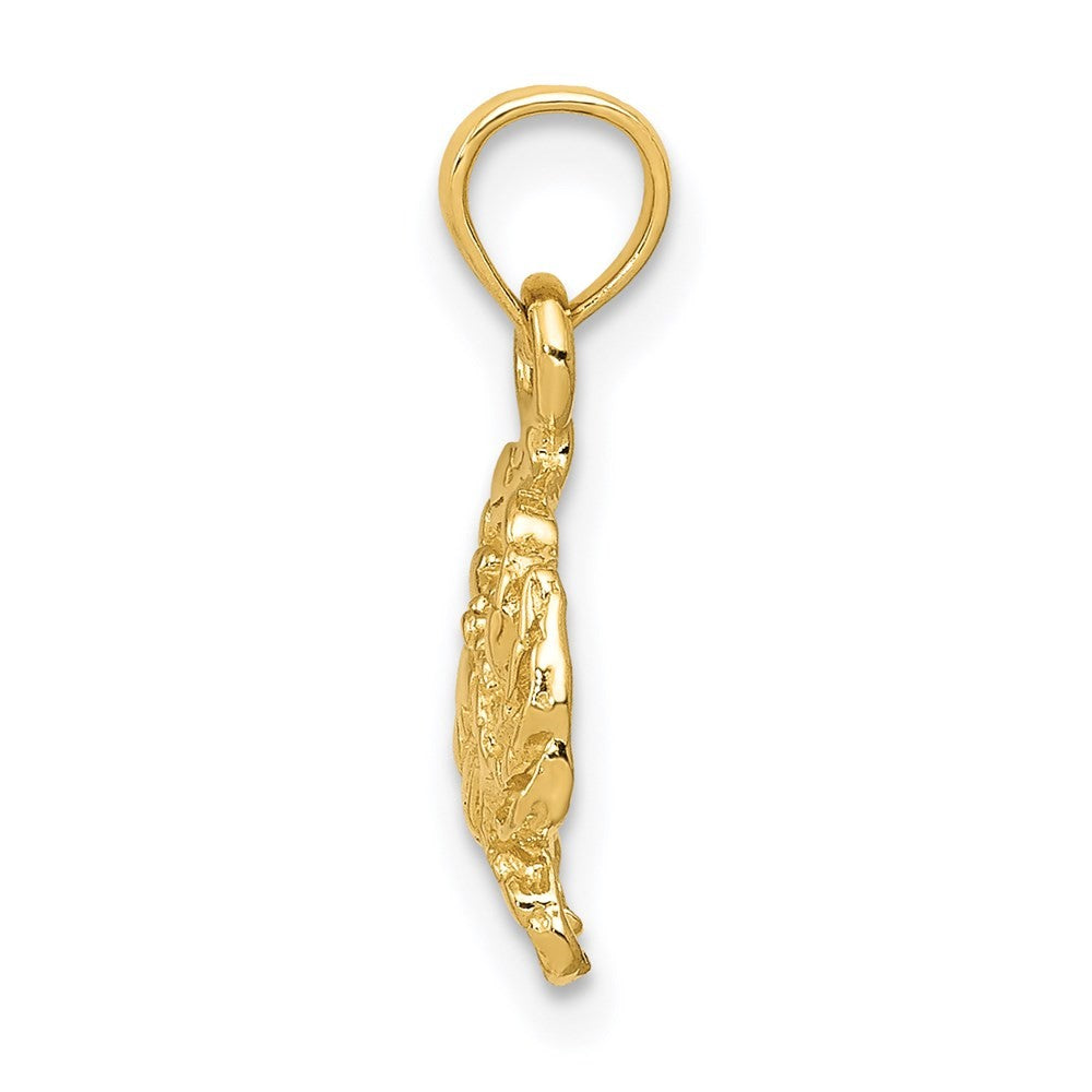 14k Yellow Gold Crab Pendant