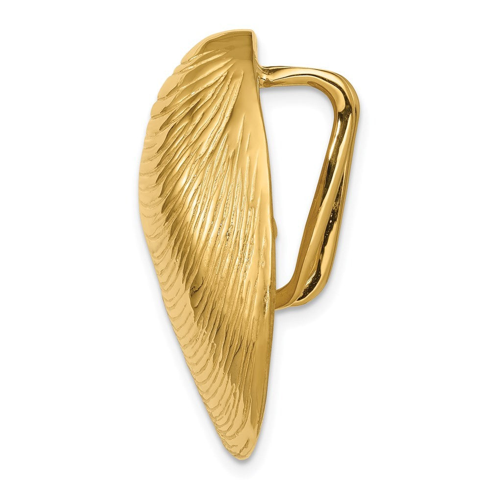 14k Yellow Gold Clam Shell Slide