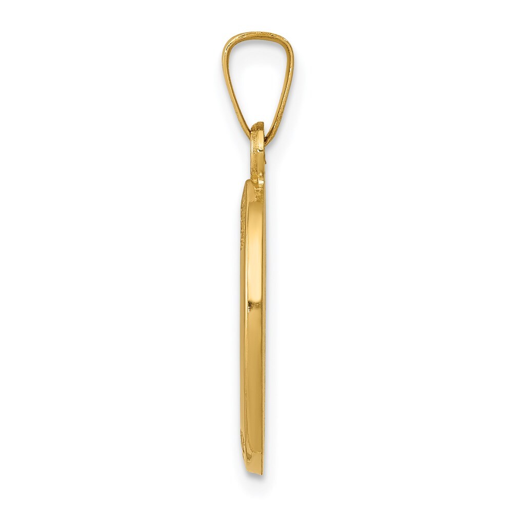 14k Yellow Gold Polished and Satin St Joseph Medal Hollow Pendant for Women