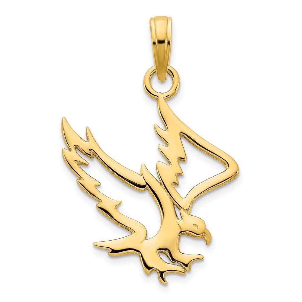14k Yellow Gold Eagle Pendant for Women