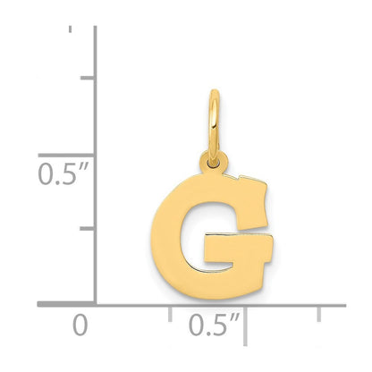 14k Yellow Gold Small Block Letter G Initial Charm Pendant for Women