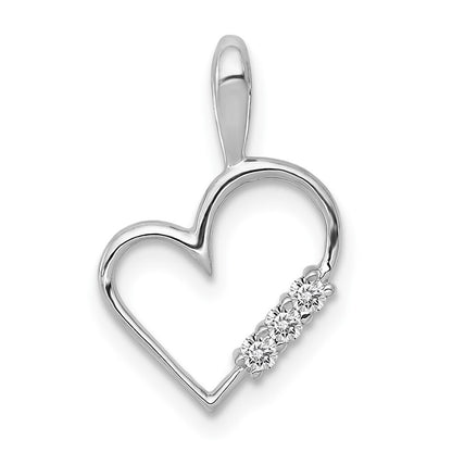 14k White Gold AA 1/20ct. Diamond Heart Pendant for Women