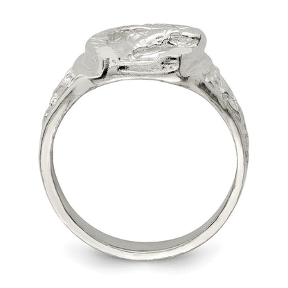 Sterling Silver Horseshoe with Horse Head Ring Size 9
