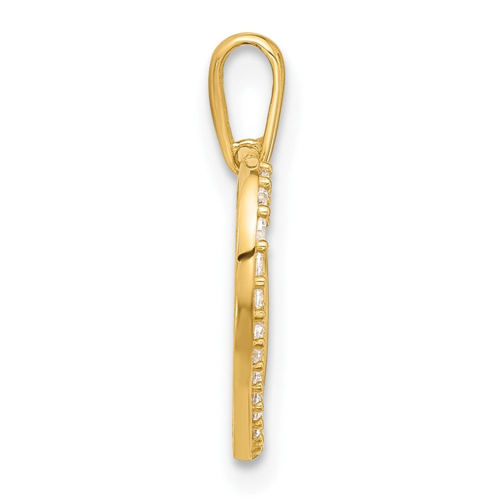 14k Yellow Gold Polished CZ Infinity Heart Pendant