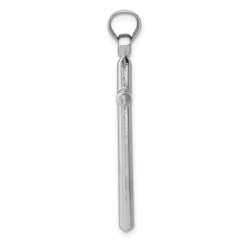 14k White Gold Hollow Cross Pendant