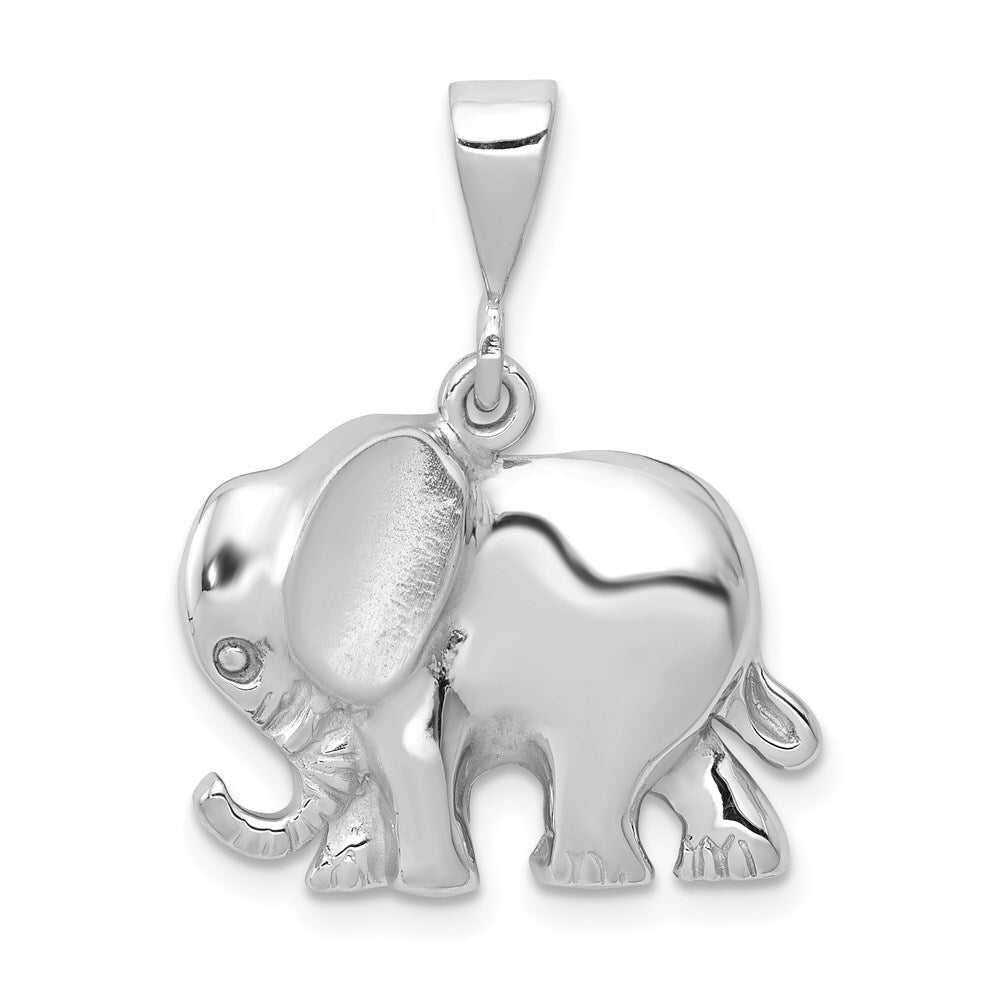 14k White Gold Elephant Charm Pendant for Women