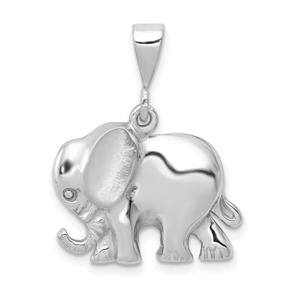 14k White Gold Elephant Charm Pendant for Women