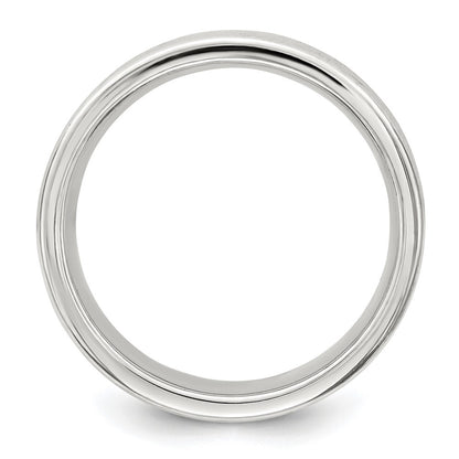 Sterling Silver 7mm Polished 5-Row Fancy Band Ring Size 12.5