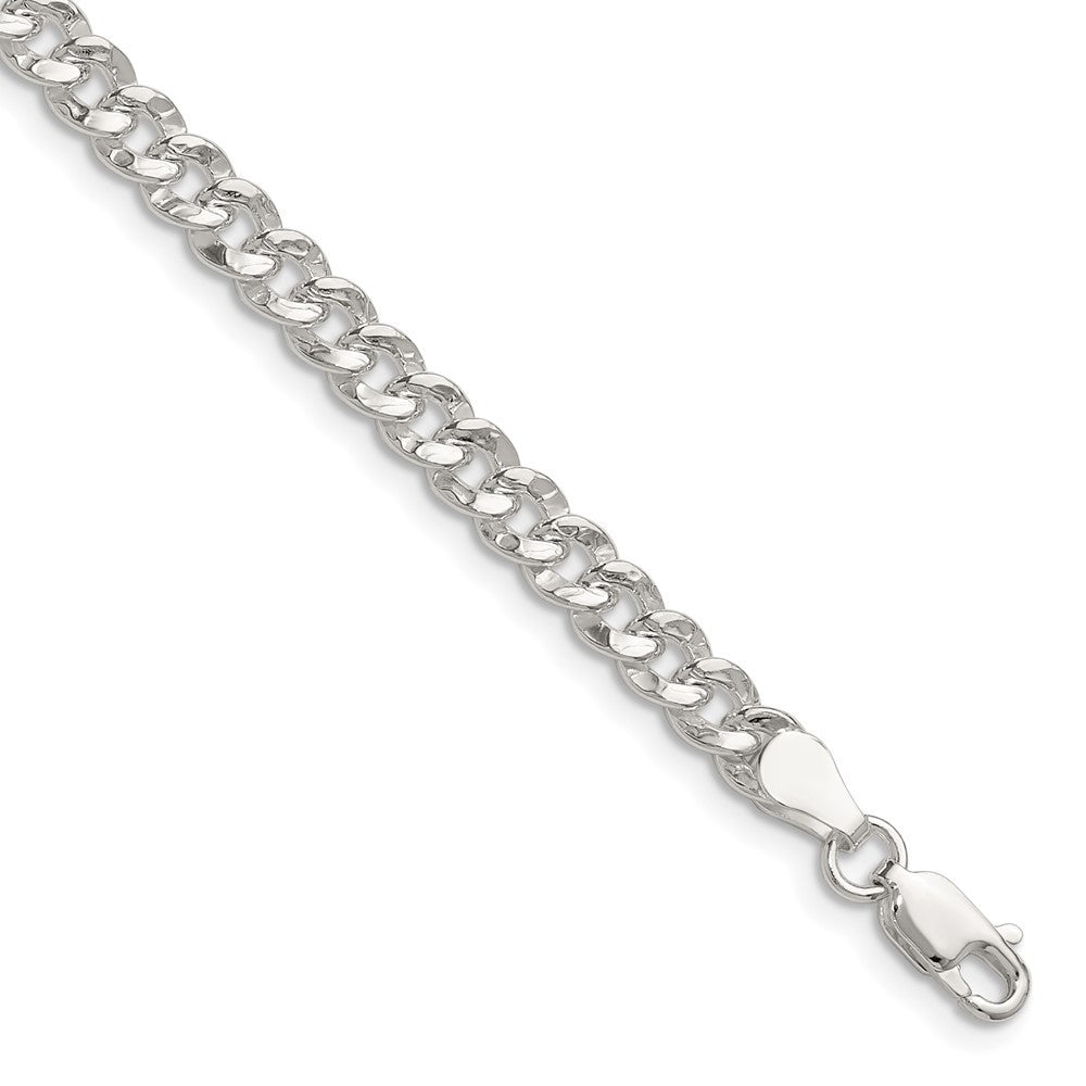 Sterling Silver 4.75mm Hammered Curb Chain Necklace