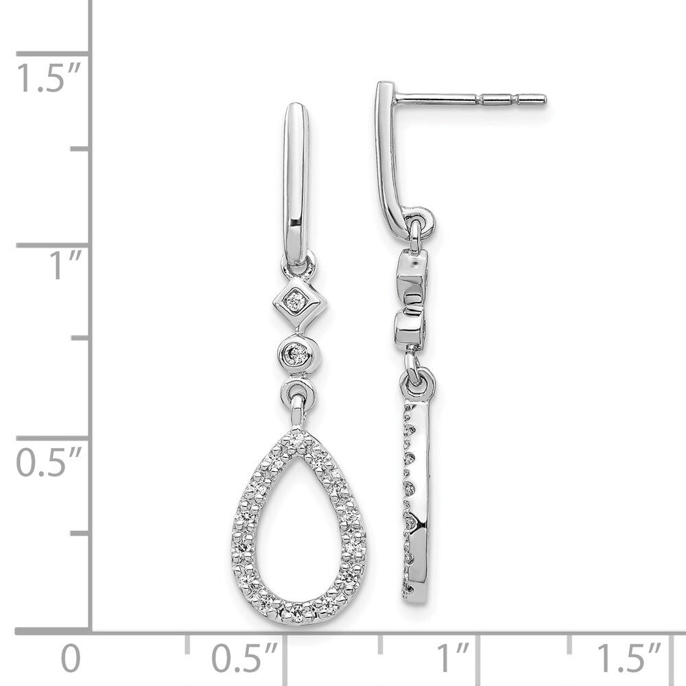 14k White Gold Diamond Teardrop Drop & Dangle Earrings
