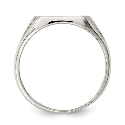 Sterling Silver 12x12mm Closed Back Signet Ring Size 10