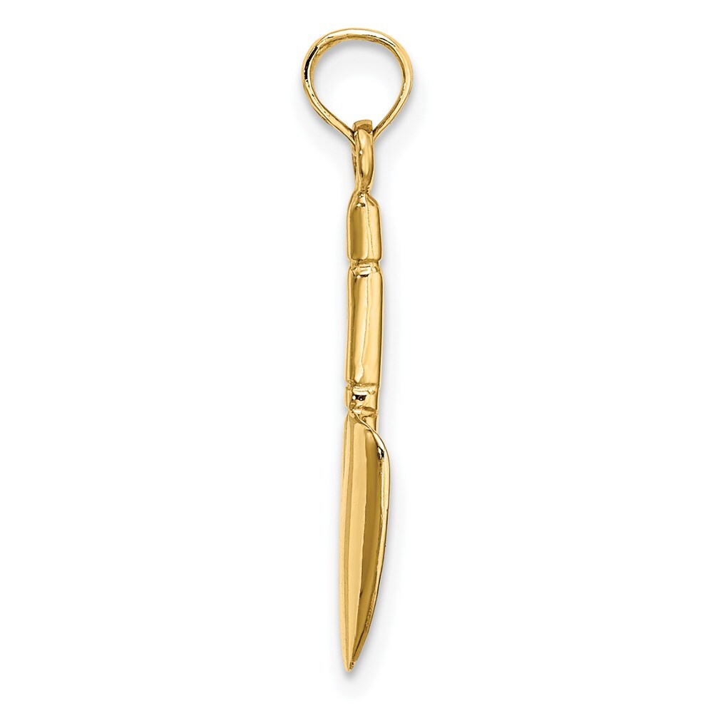 14k Yellow Gold 3-D Trowel Garden Tool Charm Pendant for Women