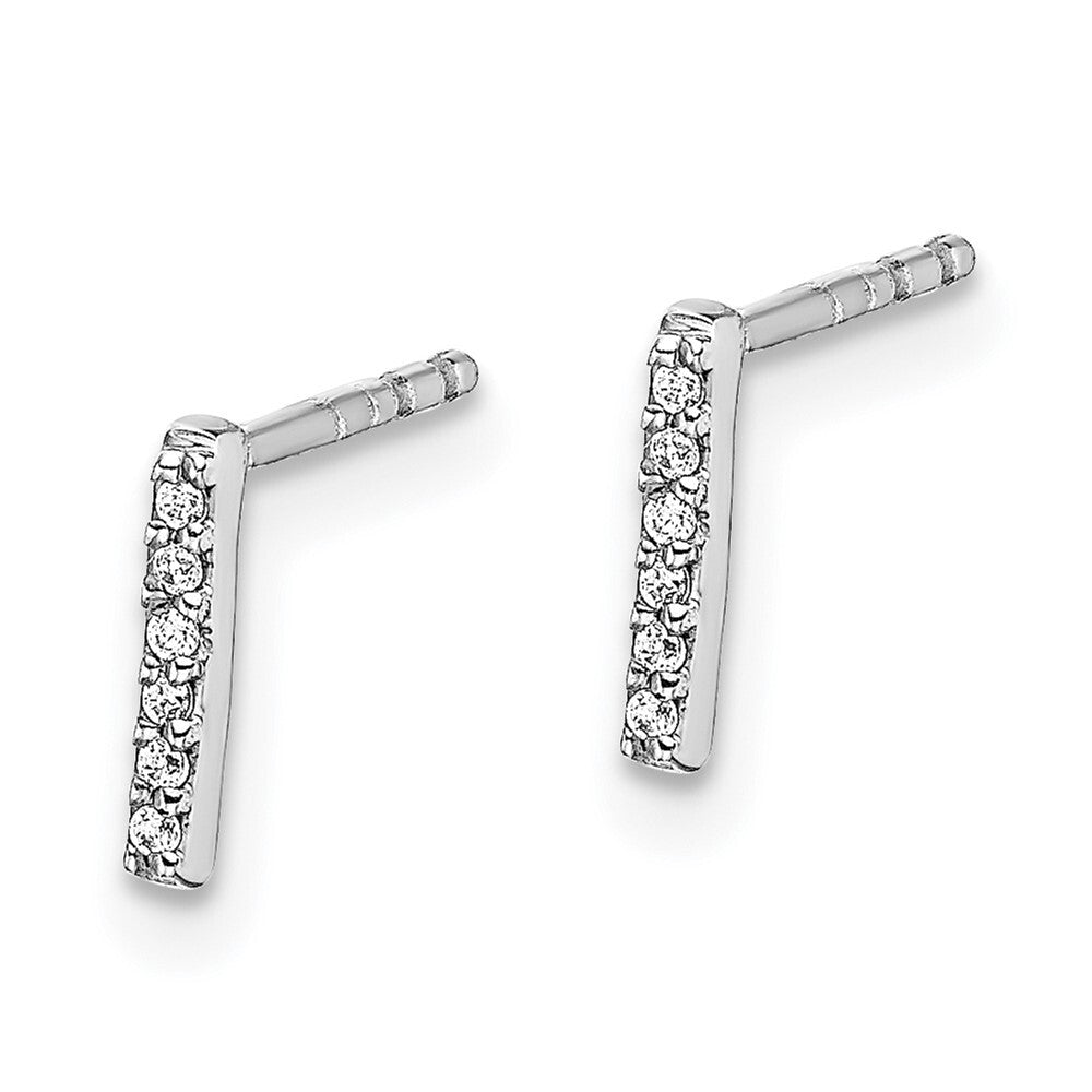 14k White Gold Diamond Initial I Stud Earrings Gift for Women
