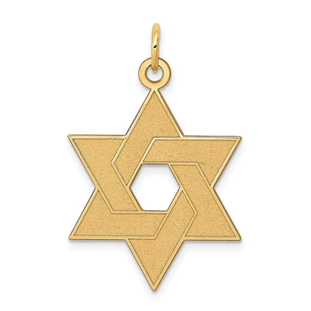 14k Yellow Gold Laser Designed Star of David Pendant