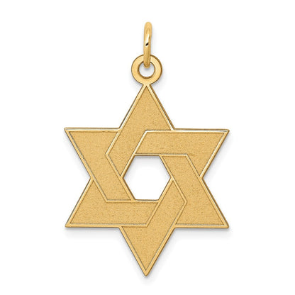 14k Yellow Gold Laser Designed Star of David Pendant