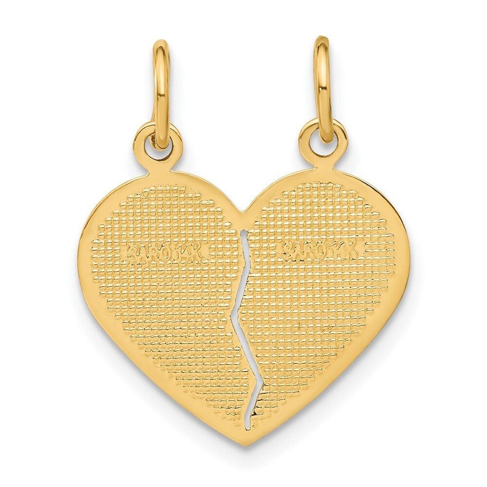14k Yellow Gold Break-apart MOM-DAUGHTER Charm Pendant for Women