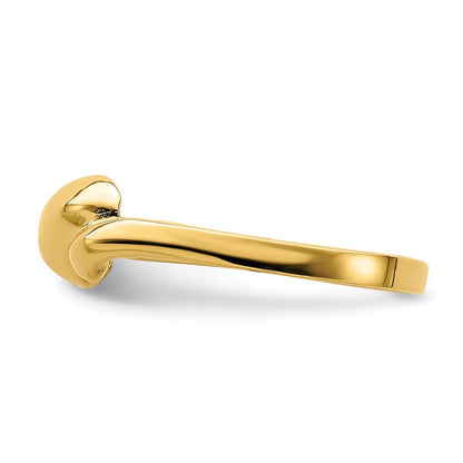 14K Yellow Gold Curl-top Dome Ring