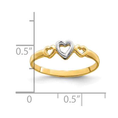 14K Two-tone Gold Gold Hearts Ring