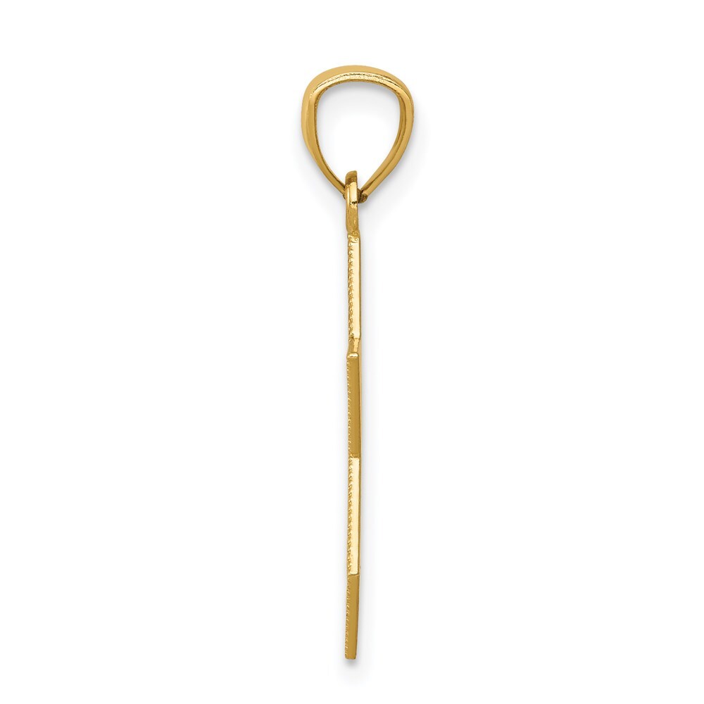 14k Yellow Gold Rhodium Star of David Chai Pendant for Women