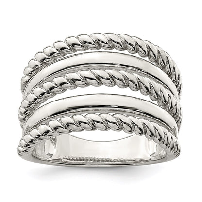 Sterling Silver Polished Fancy Ring Size 6