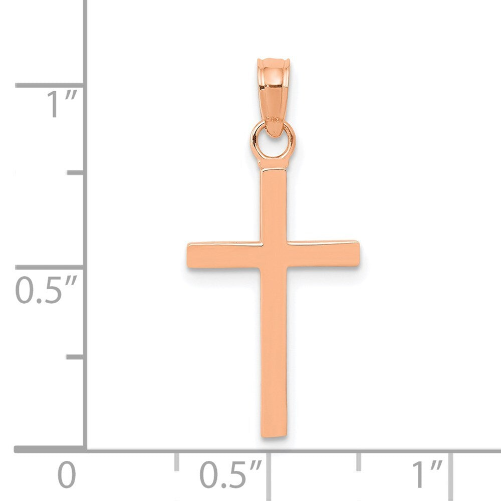 14k Rose Gold Polished Cross Pendant for Women