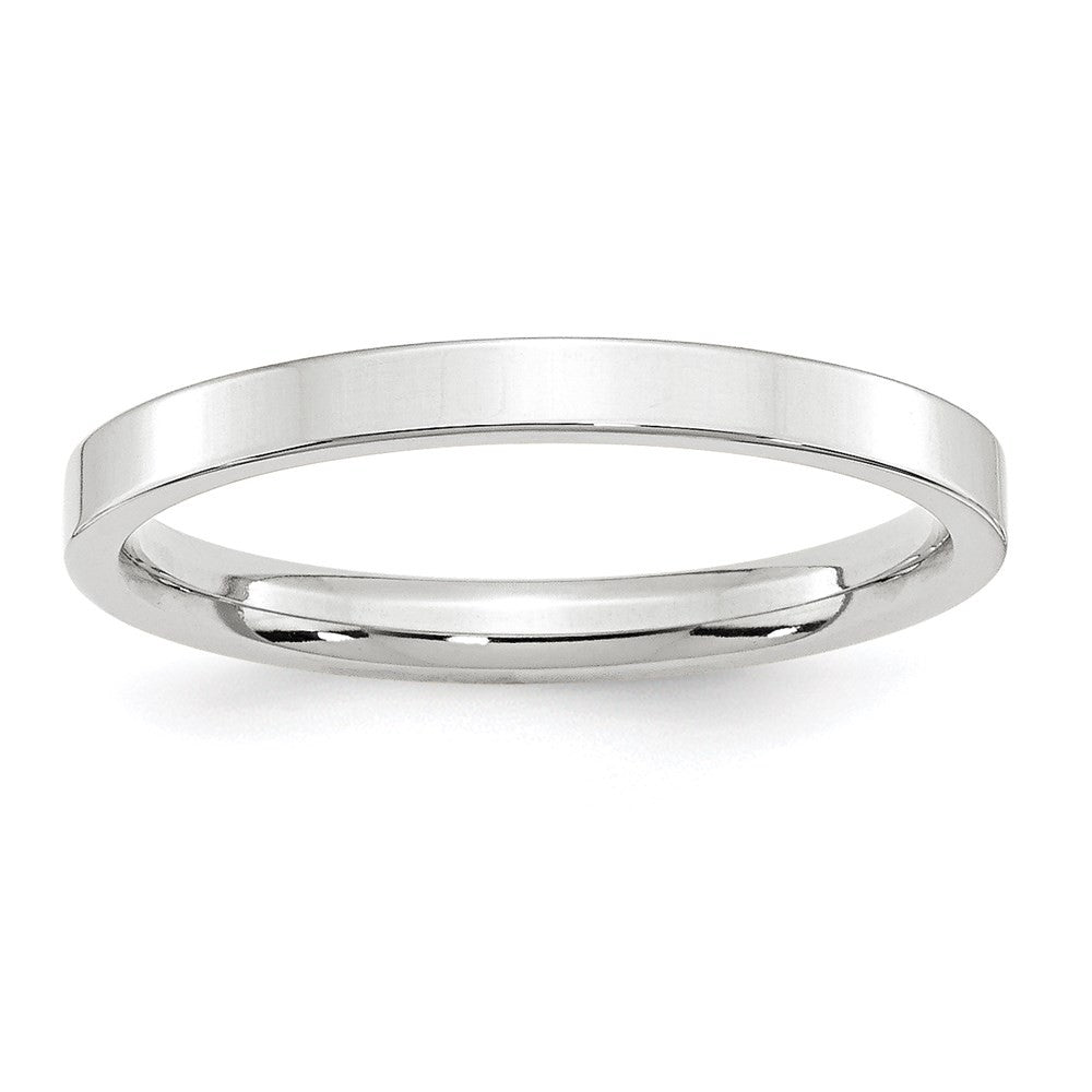 14k White Gold 2.5mm Standard Weight Flat Comfort Fit Wedding Band Ring Size 5.5