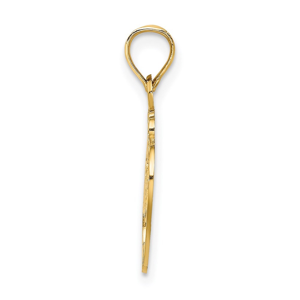14k Yellow Gold #1 SISTER in Heart Charm
