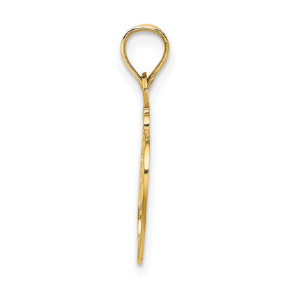 14k Yellow Gold #1 SISTER in Heart Charm