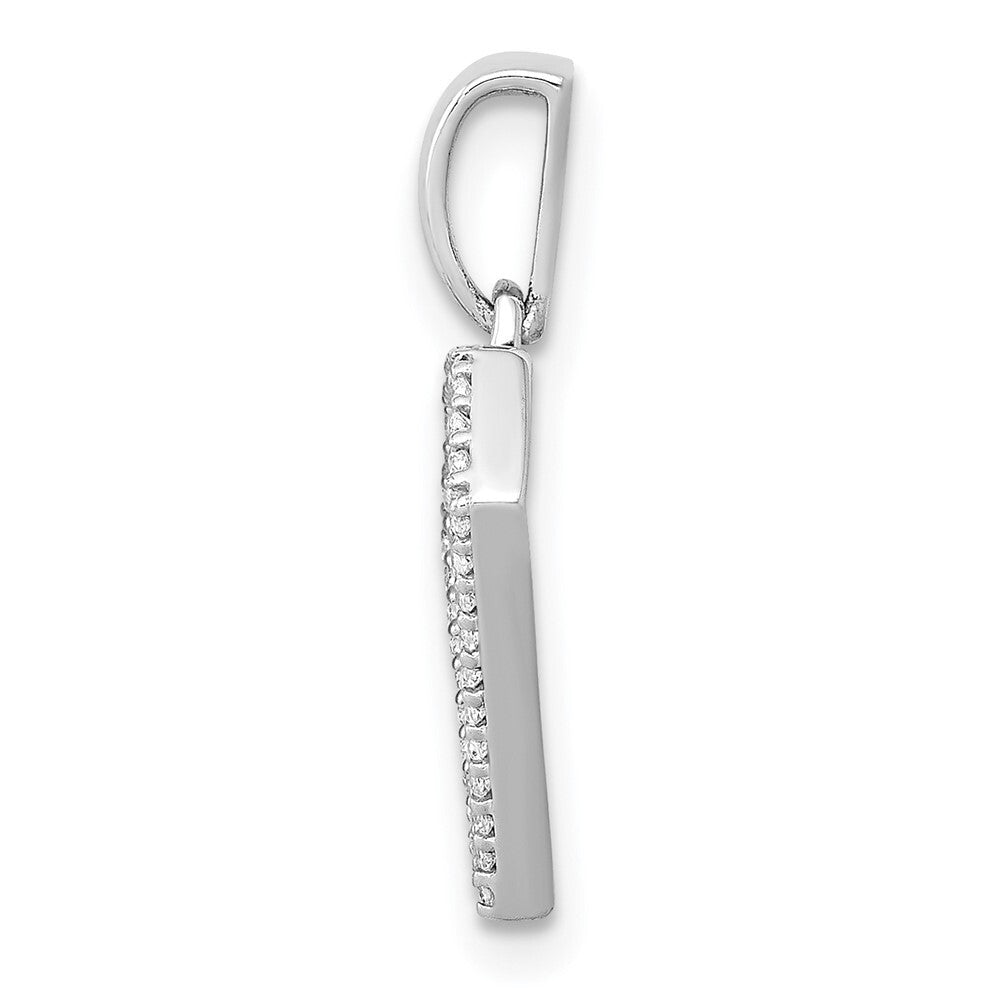 14k White Gold Diamond Gemstone-shape Pendant for Women