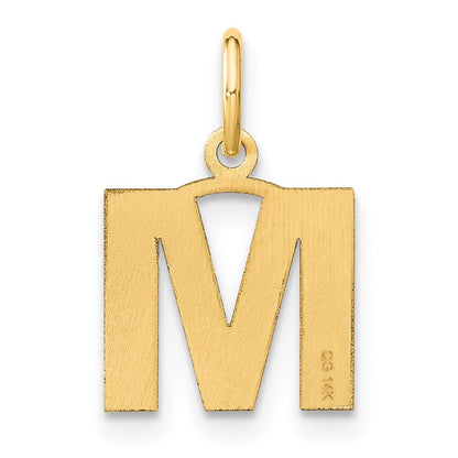 14k Yellow Gold Letter M Initial Pendant for Women