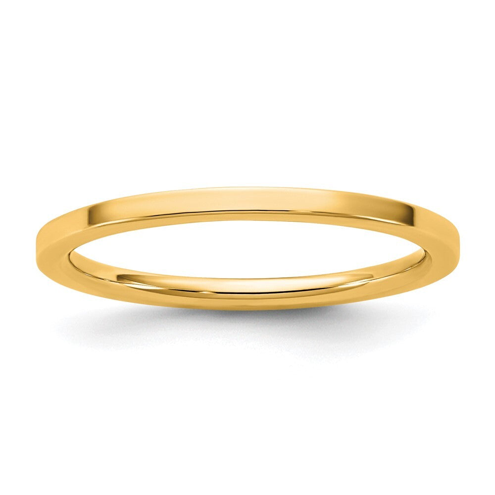 14K Yellow Gold 1.5mm Standard Flat Comfort Fit Band Size 6