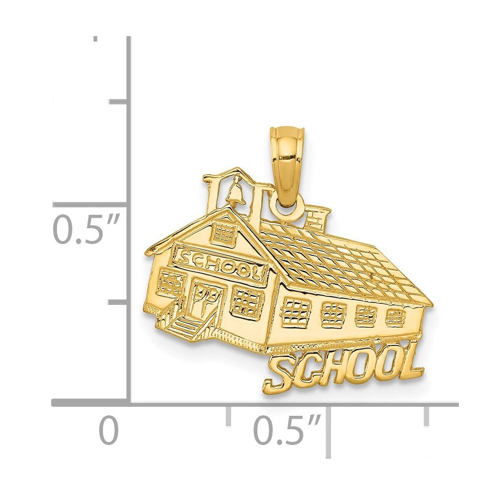 14k Yellow Gold School House Pendant