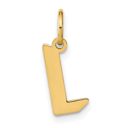 14k Yellow Gold Letter L Initial Pendant for Women