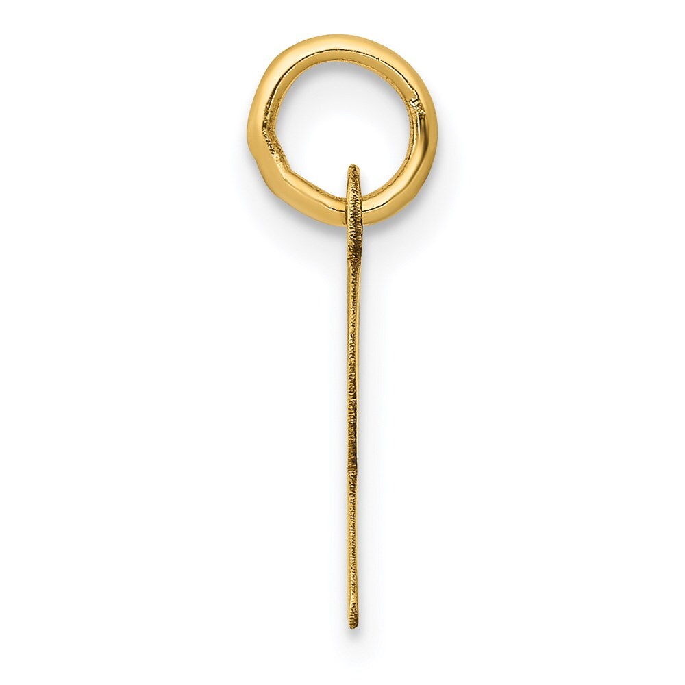 14k Yellow Gold Small Slanted Block Letter R Initial Charm Pendant for Women