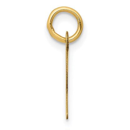 14k Yellow Gold Small Slanted Block Letter R Initial Charm Pendant for Women