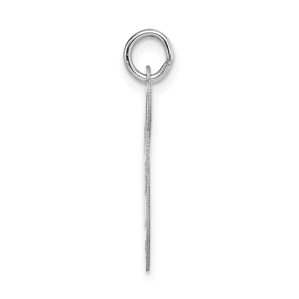 14k White Gold Large Fancy Script Letter G Initial Charm Pendant for Women