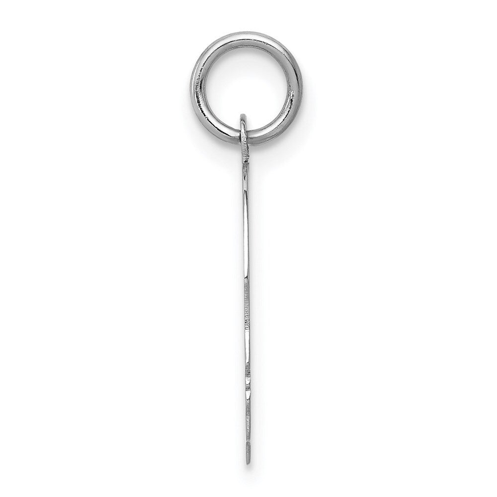 14k White Gold White Plain Medium.009 Depth Facing Right Boy Charm Pendant