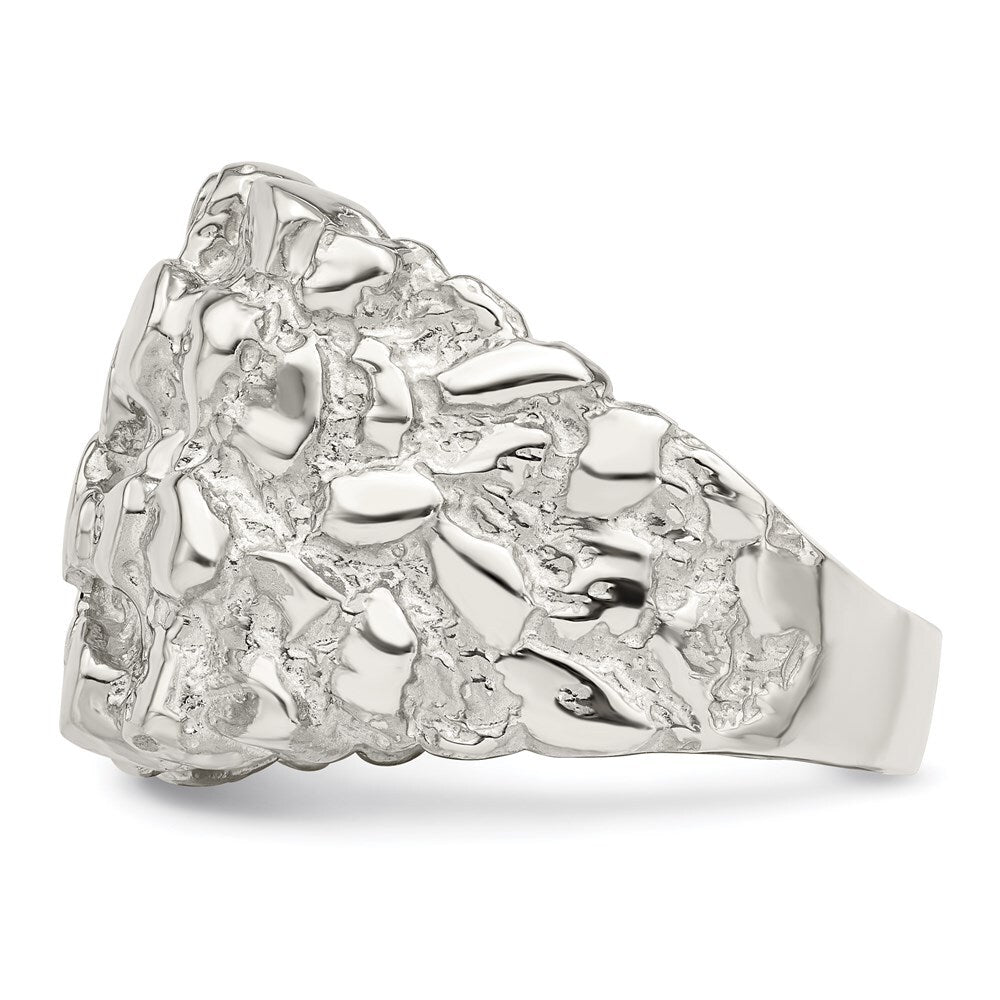 Sterling Silver Men's Nugget Ring Size 11