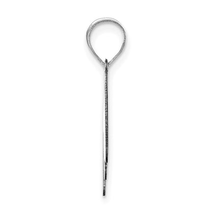 14k White Gold Polished Bubble Letter M Initial Pendant for Women