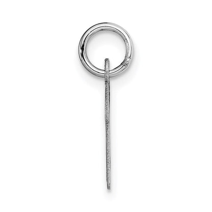 14k White Gold Small Script Letter M Initial Charm Pendant for Women