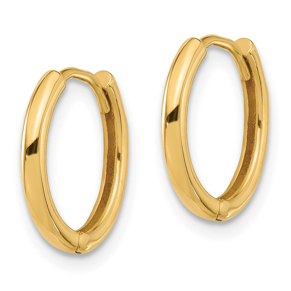14k Yellow Gold Polished Hinged Hoop Earrings
