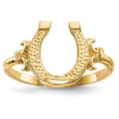 14K Yellow Gold Polished Horseshoe Ring Size 7