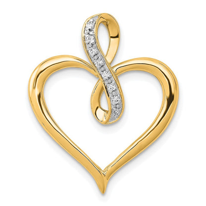 14k Yellow Gold 1/20ct. Diamond Heart and Infinity Pendant